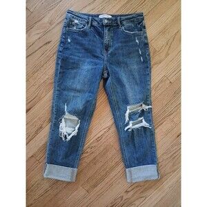 Lovervet by Vervet Women's Size 29 Cuffed Denim Ripped Jeans Classic